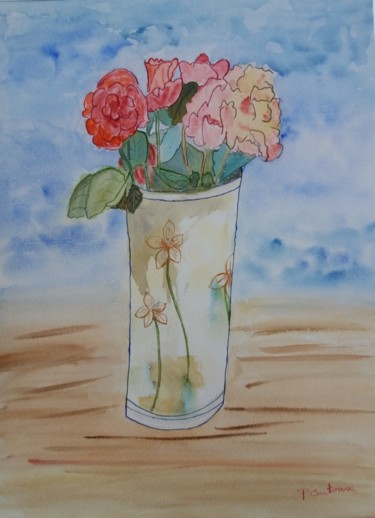 Bouquet dans un vase fleuri #artistsupportpledge